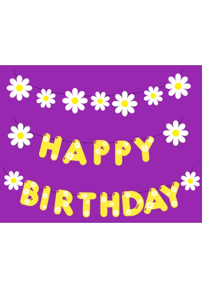 25 Parça Papatya Daisy Konsept Temalı Happy Birthday İyiki Doğdun