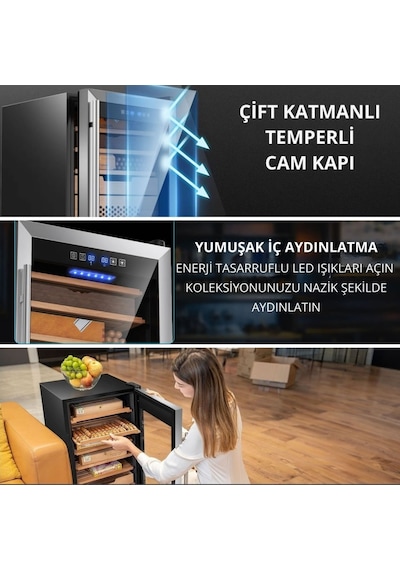 Berfmann Bfc486-sg Cedro Humidor 486 Puro Kapasiteli Elektronik Puro Dolabı