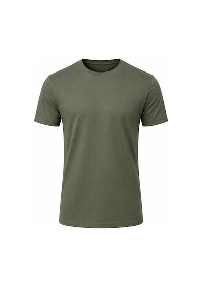 Plus Scorpion Erkek Basic Tişört Likrasız Pamuklu Regular Fit Bisiklet Yaka Haki