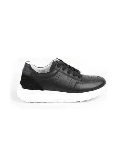 Libero L10.2255 Hakiki Deri Baskılı Ultra Hafif Kalın Eva Taban Kadın Casual Sneaker Siyah