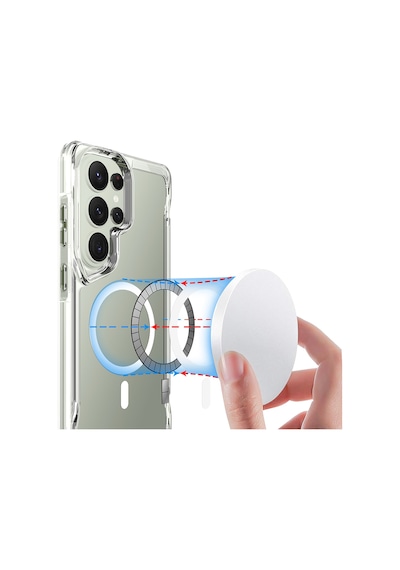 Galaxy S26 Ultra Kılıf Zore M-safe Şarj Özellikli T-max M-safe Kapak Seffaf