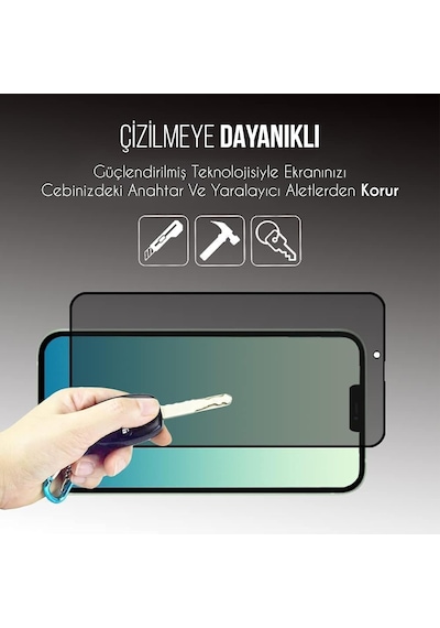 İphone 13 / 13 Pro / 14 / 16e / 17e İle Uyumlu Hayalet Ekran Koruyucu Yandan Görünmez Gizli Kurulum Kitli Camın Altında Toz Bırakmayan Darbelere Karşı Ekstra Dayanıklı Kırılmaz Cam Koruma