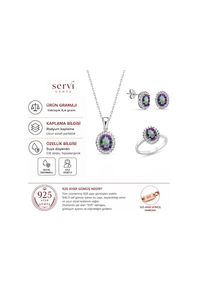 Servi 925 Ayar Gümüş Oval Anturaj Set-31 89030834