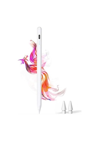 İpad 2018-2026 İçin Stylus Tablet Kalem 2018 Sonrası Tüm İpad Modellerinine Uyumlu Eğim Sensörlü Avuç İçi Reddi Aktif Stylus Kalem Beyaz Belirtilmemiş