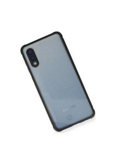 Samsung Galaxy A02 Uyumlu Kılıf Miami Şeffaf Silikon - Siyah