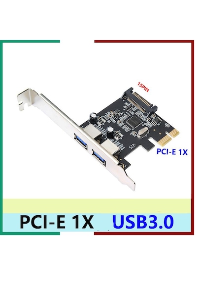 Pcı Express 1x Pcı-e To 2 Port Usb 3.0 + Sata Kart Çoklayıcı