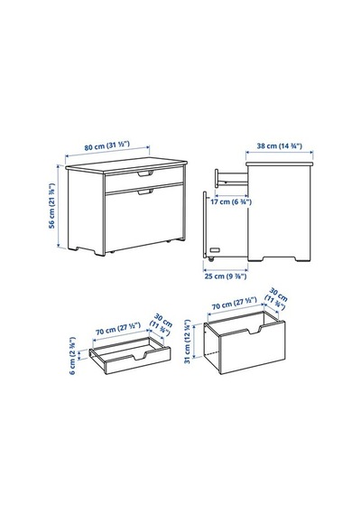 Ikea Kallsö Bank, Gri, 80x38x56 Cm