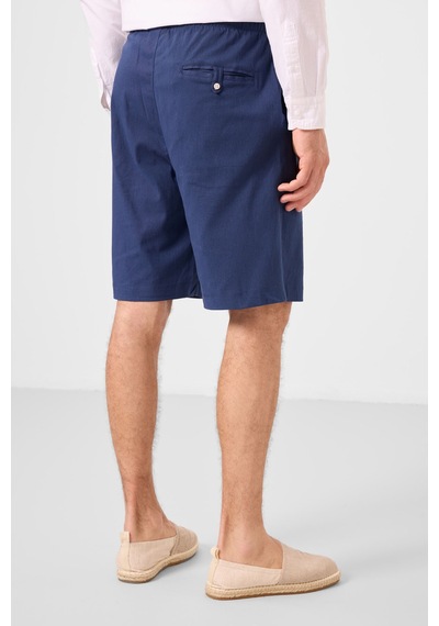 Tommylife Parlament Standart Fit Dokuma Hafif Esnek Chino Erkek Şort - 81291 Mavi