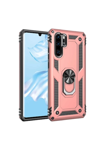 Huawei P30 Pro Kılıf Sert Silikon Yüzüklü Stand Özellikli Kapak
