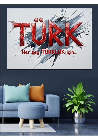 Türk Yazılı Kaligrafi Sanatı Dekoratif Kanvas - Mdf Ahşap Tablo