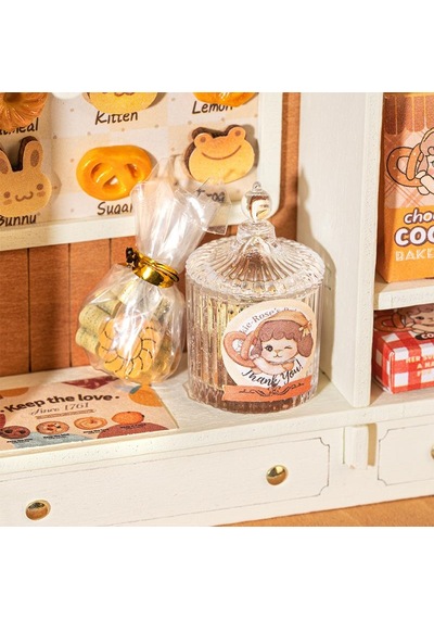 Rolife Dg177 Kurabiye Dükkanı Cookii Bunny's Cookie Shop Dıy Minyatür Maket Model Set Mini Dollhouse 3d Model Kit Detaylı Dekoratif Hobi Seti 3d Puzzle Tiny House