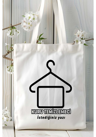 Art Hediye Kuru Temizlemeci Baskılı Bez Omuz Çantası Kişiye Özel Model 1 Çok Renkli