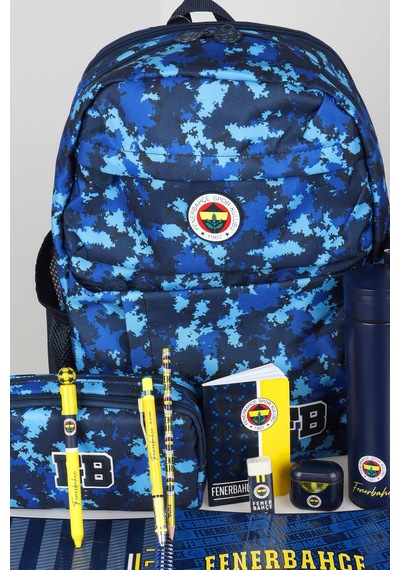 Lisanslı Fenerbahçe Full Kırtasiye Seti Kamuflaj Büyük Boy Lise Okul Çantası,kalem Çantası Ve 500 Ml Çelik Termos Seti Diğer