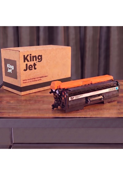 Kingjet Hp Uyumlu  Ce251a 504a Mavi Standart Kapasiteli Tekli Çipli Uyumlu  Toner Cp3525x