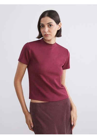 Lcw Vision Bordo Soft Touch Kadın Tişört