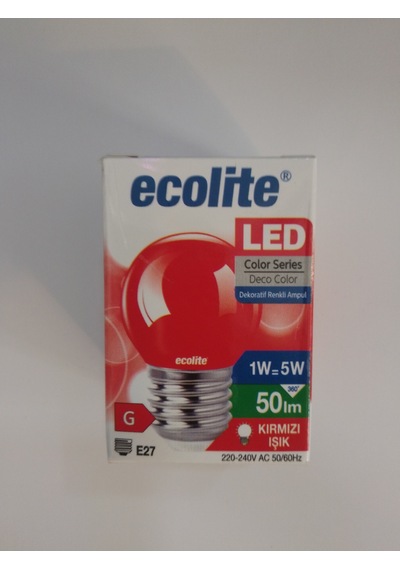 Ecolite Led Color G45 Kırmızı 1w E27 Gece Lambası 3'lü Paket