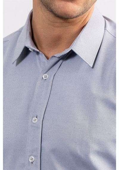 Tudors Modern Slim Fit Dar Kesim Armürlü Erkek Gömlek-23988 Gri Tudors Modern Slim Fit Dar Kesim Armürlü Erkek Gömlek-23988 Gri