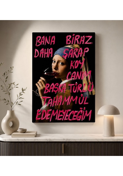 Bk Gift Vintage Klasik Sanat Esprili Sözlü Dekoratif Kanvas Tablo - 4 Çok Renkli