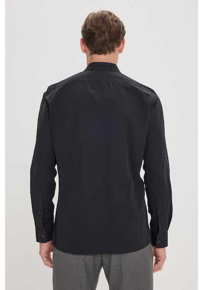 AC&Co / Altınyıldız Classics Erkek Sıyah Slim Fit Dar Kesim Klasik Yaka Pamuklu Armürlü Gömlek Siyah AC&Co / Altınyıldız Classics Erkek Sıyah Slim Fit Dar Kesim Klasik Yaka Pamuklu Armürlü Gömlek Siyah