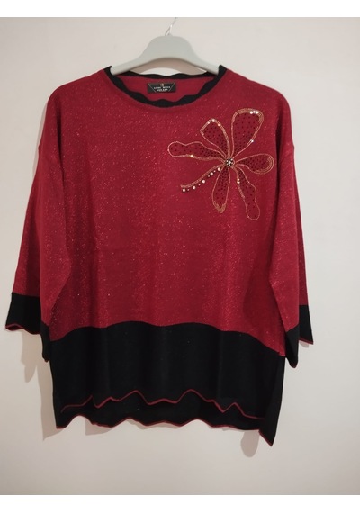 Anne Moda Ankara Üstün Kalite, Kaşmir-pamuk-viskoz Karışımlı Şık Kazak/bluz Kırmızı