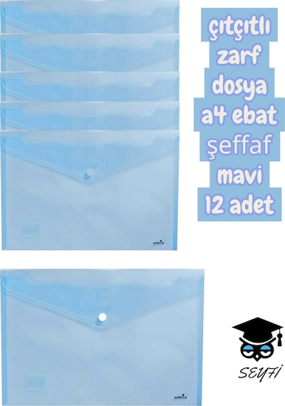 Çıtçıtlı Zarf Dosya A4 Ebat Şeffaf Renk Seçenekleriyle Plastik Zarf Dosya Çok Renkli