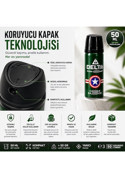 3 Adet Delta Biberr Gaz Sprey 50ml