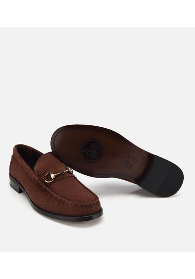 Hotiç Erkek Süet Deri Kahverengi Toka Detaylı Klasik Loafer 02ayh320200a480 02ayh320200a480