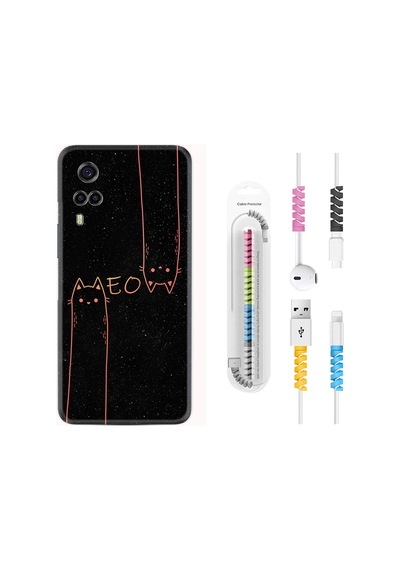 Vivo Y53S Kılıf Kablo Koruyuculu Meow 1657