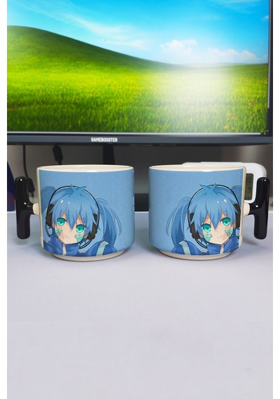 Kagerou Project Anime Baskılı Seramik Lüks Kupa 1 Adet T Şeklinde Özel Siyah Kulp Dalga Kulp V3t Çok Renkli
