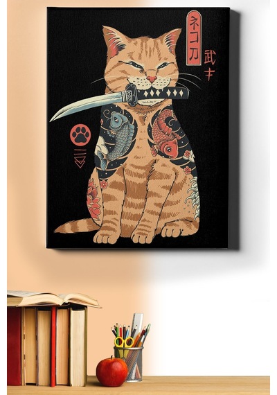 Webstyle Sayılarla Boyama Seti Kasnaklı Samuray Kedi 60 X 75 Cm