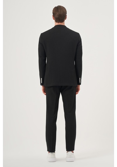 Morven Erkek Siyah Poliviskon Trend Çizgili Slim Fit Mono Yaka Takım Elbise 26ms001003001 Siyah Morven Erkek Siyah Poliviskon Trend Çizgili Slim Fit Mono Yaka Takım Elbise 26ms001003001 Siyah