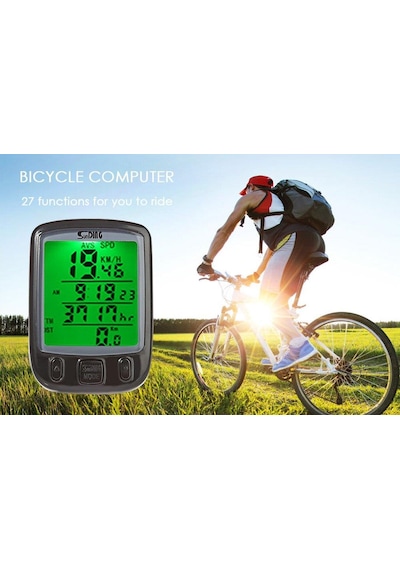 Sunding Sd563 Bisiklet Km Hız Sayacı Su Geçirmez Lcd Ekran Siyah