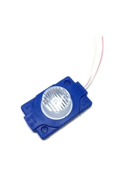 12 Volt 1.5 Watt Tek Mercekli Modül Led Mavi (10 Adet)