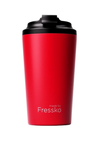 Made By Fressko Grande Boy Paslanmaz Çelik Çift Duvar Yeniden Kullanılabilir Kahve Bardağı, Termos, Yalıtımlı Termal Kupa, 475 Ml Chilli - Kırmızı
