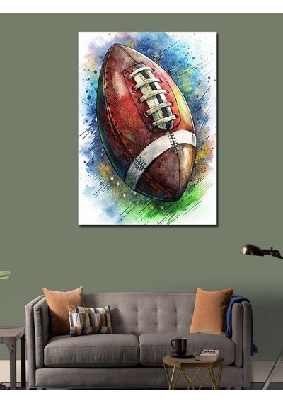 Kanvas Tablo Amerikan Futbol Topu 50cmx70cm
