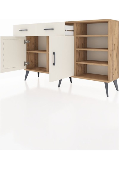 Arges Konsol 5 Raflı 2 Çekmeceli 2 Kapaklı 132x30x83 Çam-aytaşı/aytaşı Aytaşı/aytaşı Arges Konsol 5 Raflı 2 Çekmeceli 2 Kapaklı 132x30x83 Çam-aytaşı/aytaşı Aytaşı/aytaşı