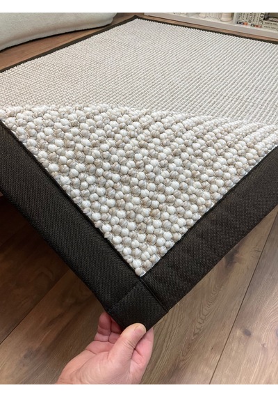 Saraz Halı Kumaş Bordür Gri Bukle Antrasit Bordür Halı Salon Koridor Mutfak Çocuk Odası Halısı Kilim S267 Kahve