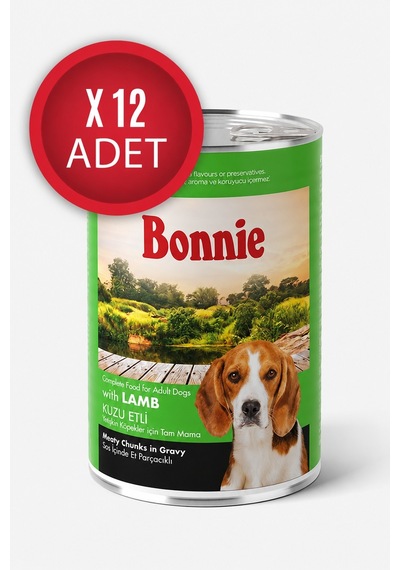 Kuzu Etli Sos İçinde Et Parçacıklı Köpek Konservesi 400g X 12 Adet