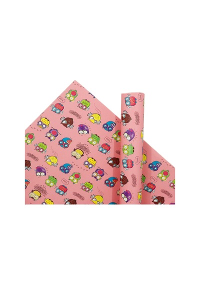 70x100 Cm Çocuklara Özel Premium Hediye Paketleme Kağıdı 2'li Set / Eğlenceli Tema, Kalın, Kolay Sarılır, Özel Çok Renkli