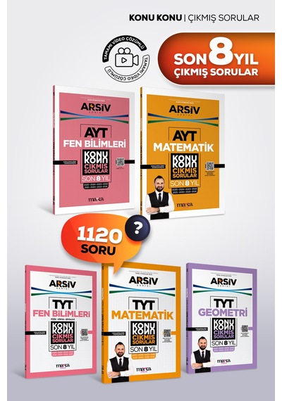 Tyt Ayt Son 8 Yıl Çıkmış Sorular Sayısal Matematik Fen Fizik Kimya Biyoloji Geometri 5li Set