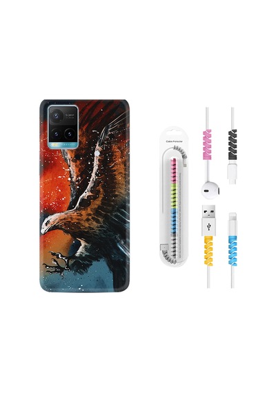 Vivo Y21 Kılıf Kablo Koruyuculu Kartal Uçarken 1718