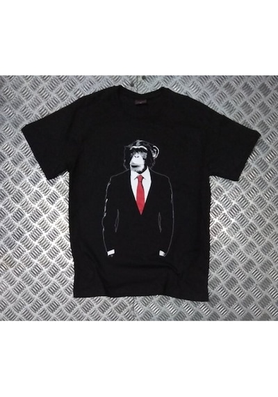 Unisex Siyah Maymun Baskılı Tshirt SIYAH