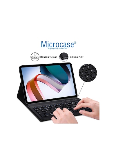Xiaomi Uyumlu Pad 6/6 Pro Bluetooth Klavye Ve Mouse + Standlı Kılıf-bkk6