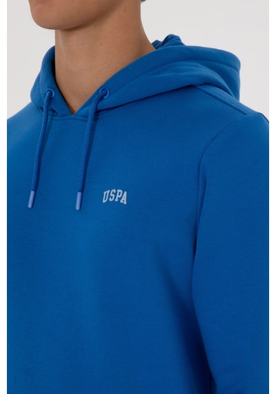 U.S. Polo Assn. Erkek Regular Fit Kapüşonlu Şardonlu Saks Basic Sweatshirt 50315582-VR032
