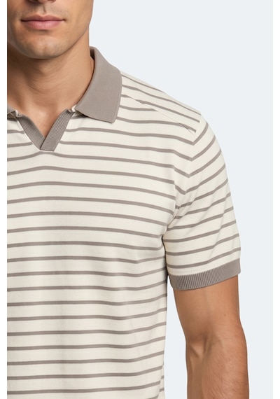 Slazenger Zoll Erkek Polo Yaka Beyaz / Kahve Tişört