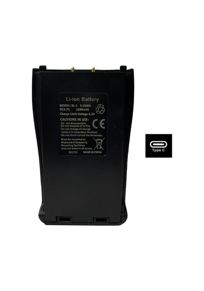 Bl-1 Type-c Batarya 3.7v 1500mah Baofeng Bf-88e, 777s, 888s, 999s, Bf-888, Zastone Zt-v68