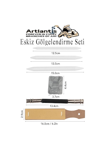 Eskiz Gölgelendirme Seti 7 Parça 1 Paket Kalem Zımparası Kalem Uzatma Aparatı Pastel Dağıtıcı Karakalem