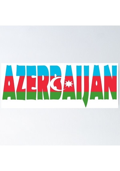 Azerbaycan Azerbaijan 18 Cm Araba Arka Cam Sticker Md2