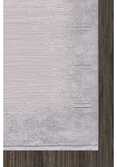 Artemis Halı Mina 09107b Gri Krem Eskitme Desen Bambu Halı