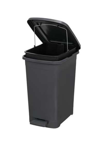 Omnipazar Elf-i343 Slim Pedallı Plastik Çöp Kovası İç Kovalı 15 Lt Antrasit